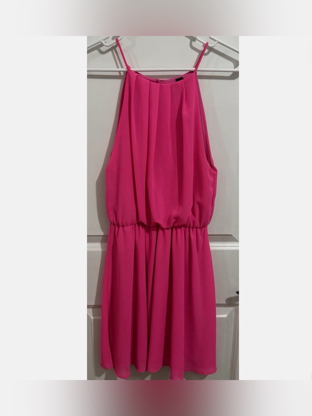 Jella Couture Hot Pink Chiffon Mini Dress Size Medium